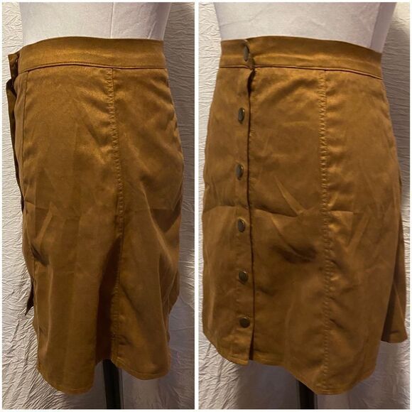Boutique, Camel Tan, Faux Suede, Mini Skirt - Picture 8 of 14